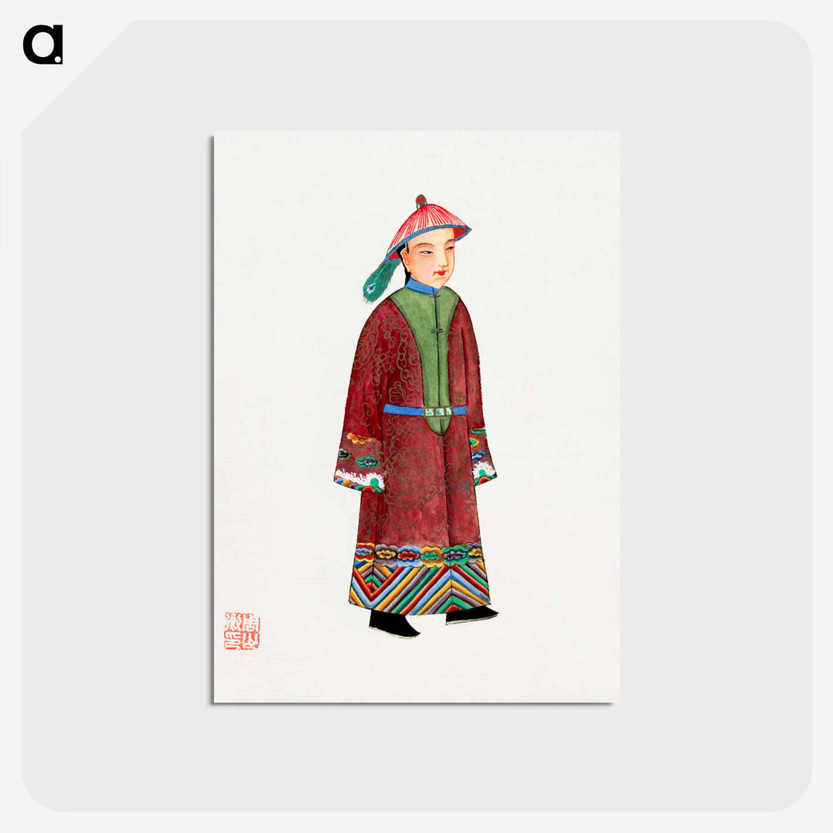 アートポストカード-Chinese Men's Ordinary Clothing
 - 中国の衣装 Postcard.