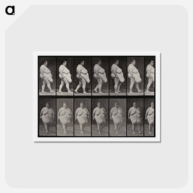 アートポストカード-Obese Woman Walking
 - エドワード マイブリッジ Postcard.