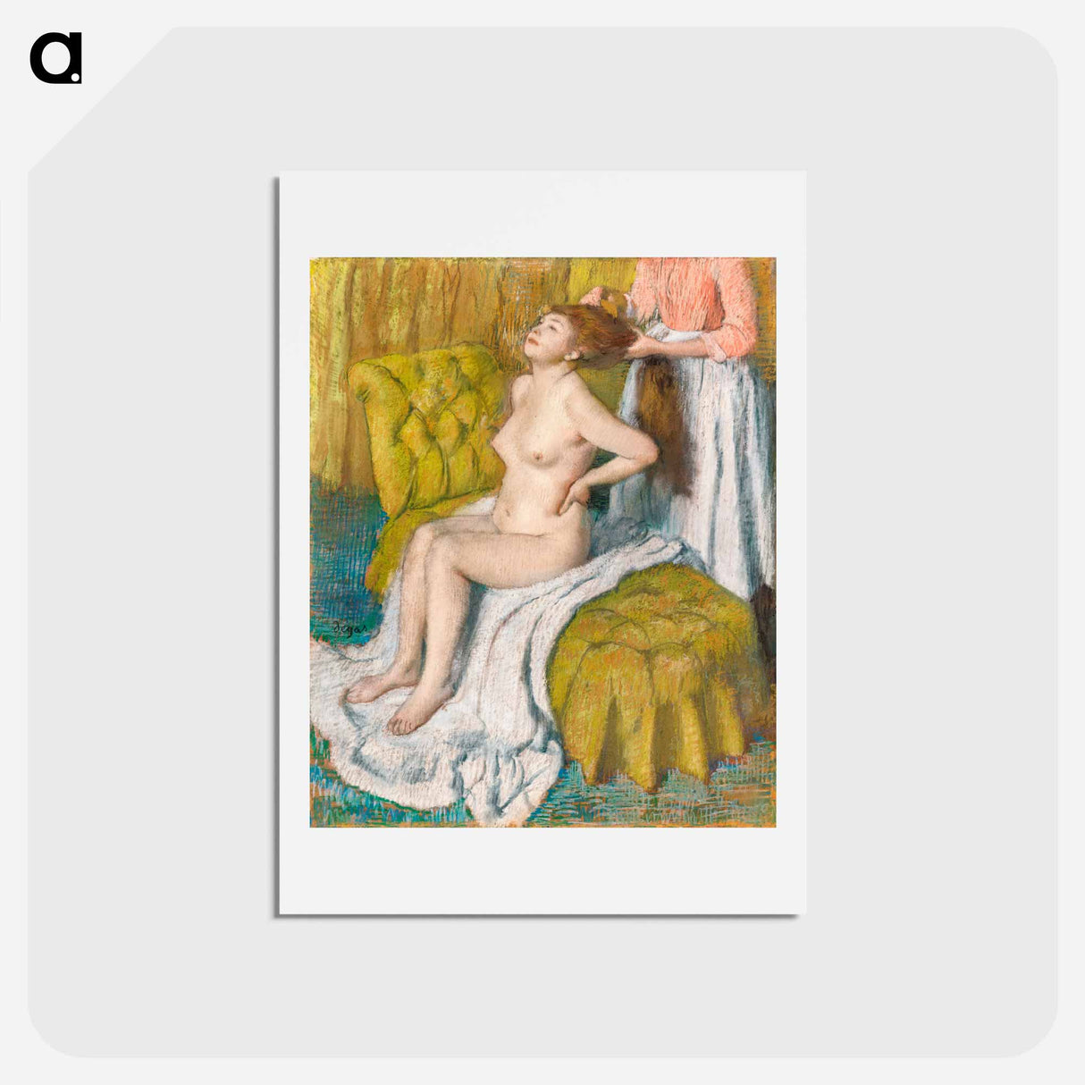 アートポストカード-Woman Having Her Hair Combed - エドガー ドガ Postcard.