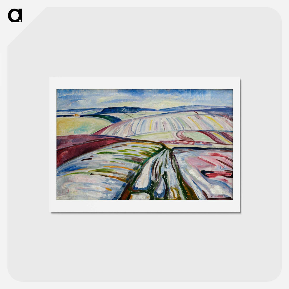 アートポストカード-Field in Snow - エドヴァルド ムンク Postcard.