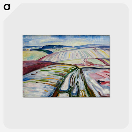 アートポストカード-Field in Snow - エドヴァルド ムンク Postcard.