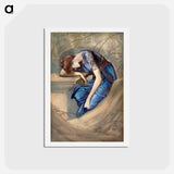 アートポストカード-The Briar Rose Series - Study for 'The Garden Court' - エドワード バーン ジョーンズ Postcard.