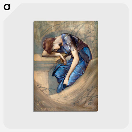 アートポストカード-The Briar Rose Series - Study for 'The Garden Court' - エドワード バーン ジョーンズ Postcard.