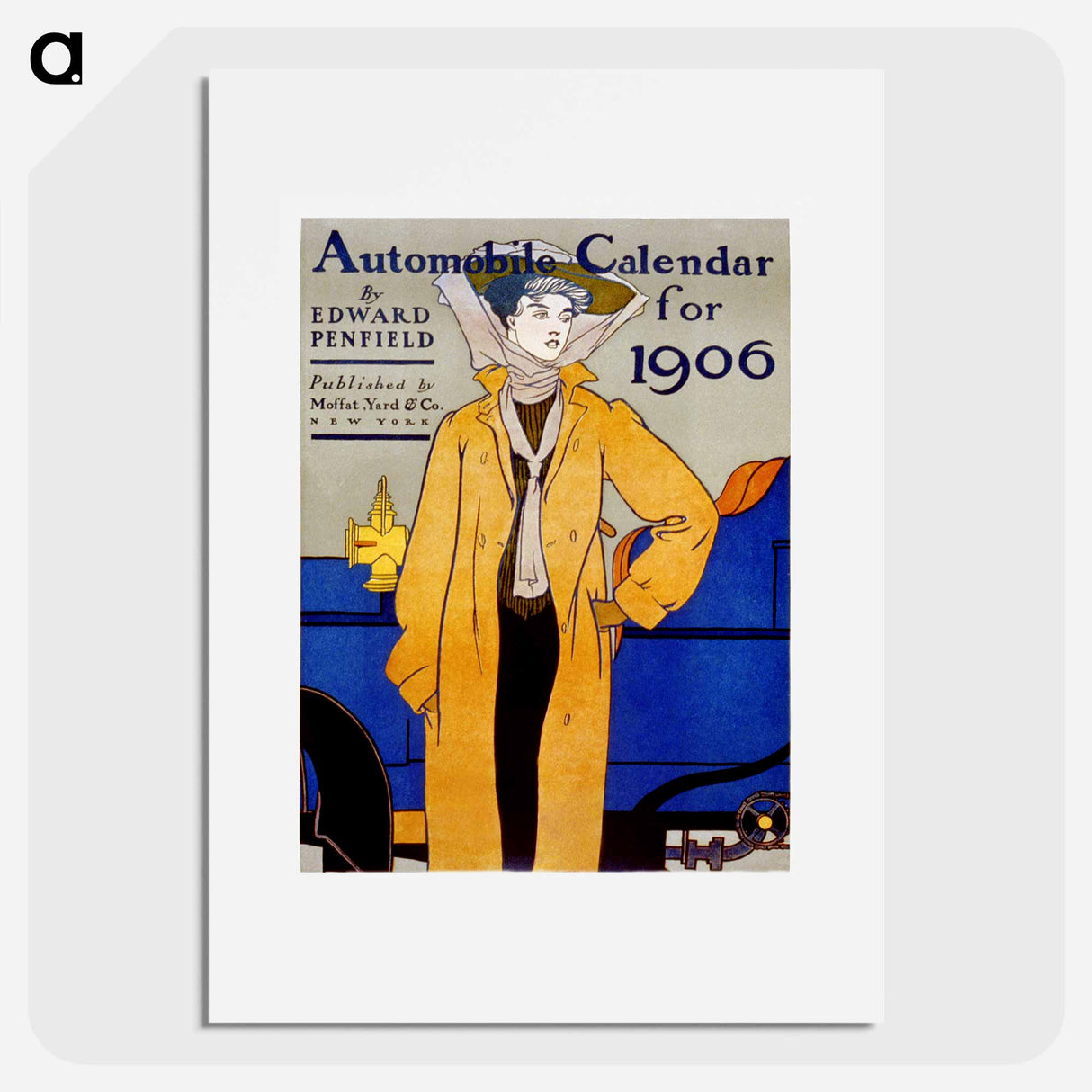 Automobile calendar for 1906 print in high resolution by Edward Penfield - エドワード ペンフィールド Poster.