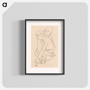 アートポスター-Woman and Girl Embracing - エゴン シーレ Poster.