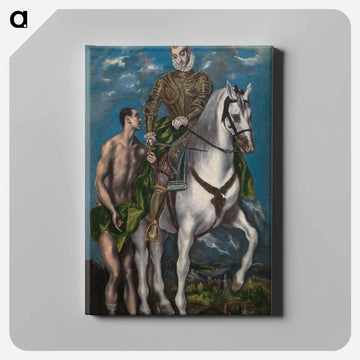 Saint Martin and the Beggar - エル グレコ Canvas.