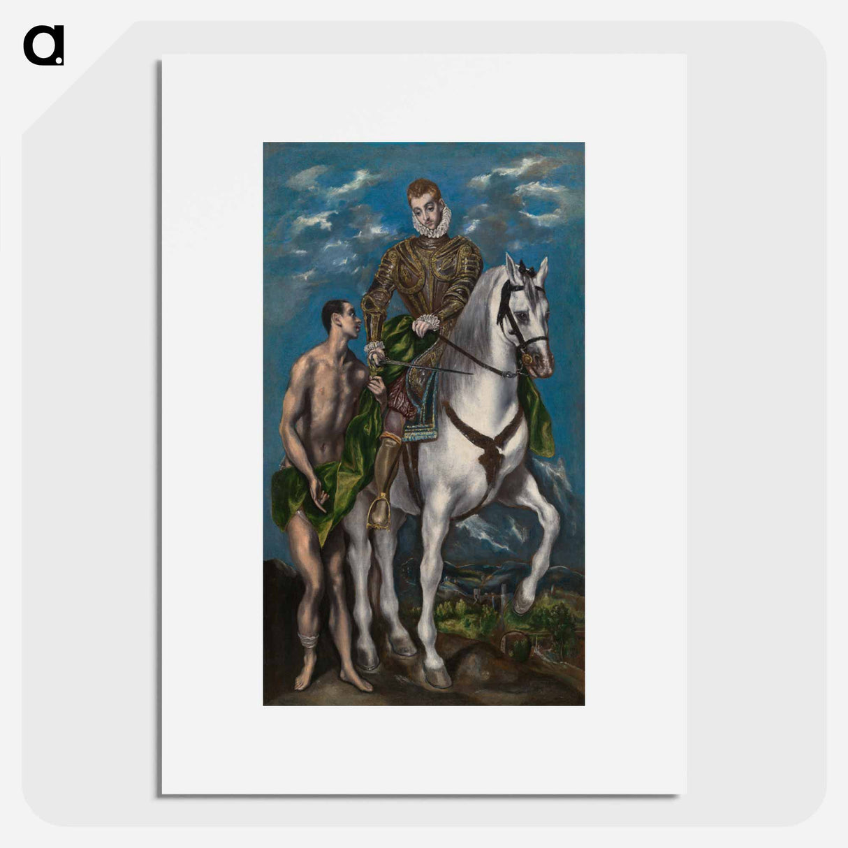 Saint Martin and the Beggar - エル グレコ Poster.
