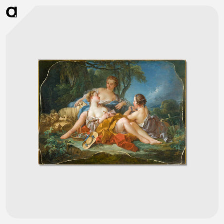 アートポストカード-Les Confidences Pastorales - フランソワ ブーシェ Postcard.