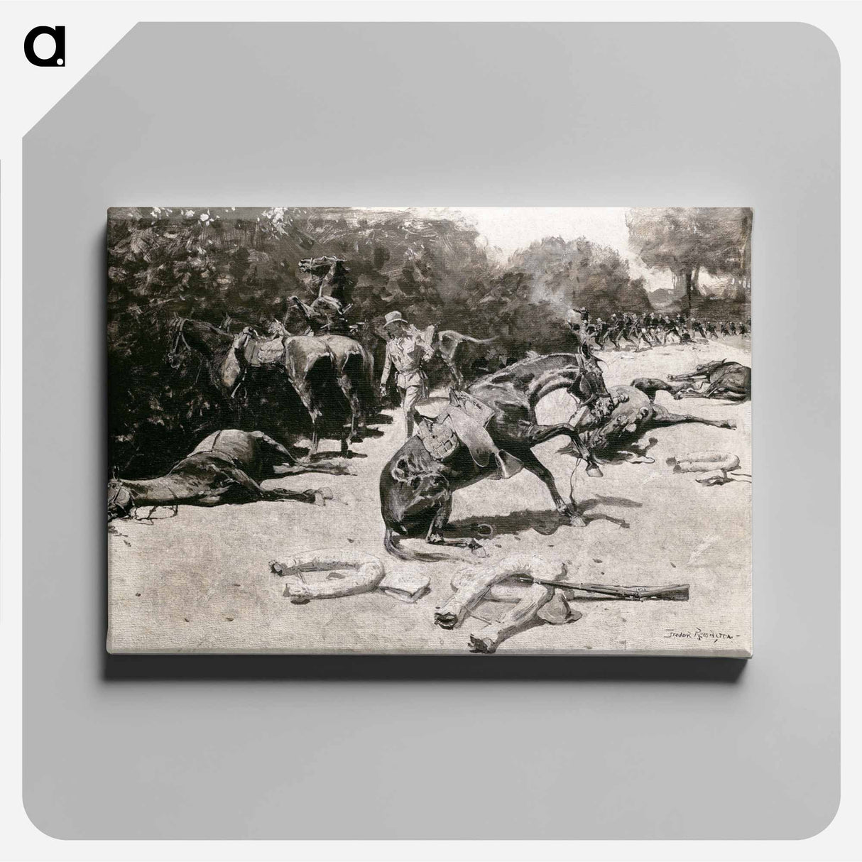 アートパネル-How the Horses Died for Their Country at Santiago
 - フレデリック レミントン Canvas.