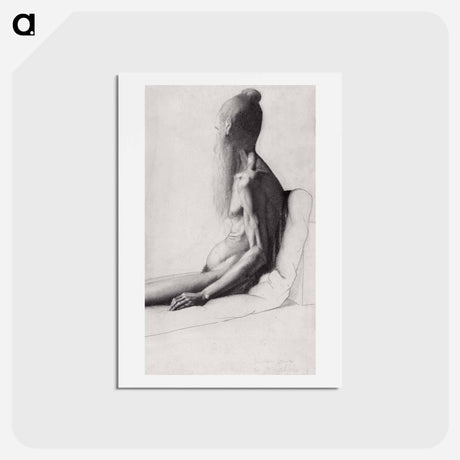 アートポストカード-Nude Study of an Old Man - ジョルジュ スーラ Postcard.