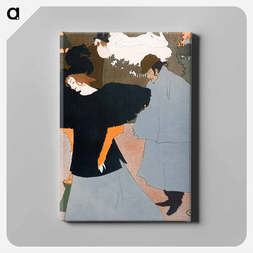 Dame op straat gevolgd door een heer - Georges de Feuil Canvas.