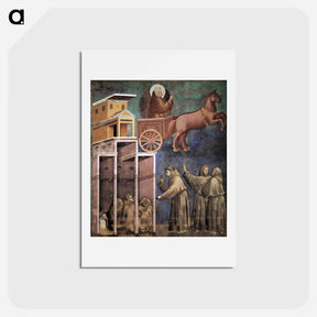 アートポストカード-Vision of the Flaming Chariot - ジョット ディ ボンドーネ Postcard.