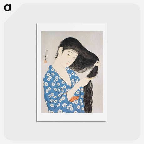 アートポストカード-Woman Combing Her Hair
 - 橋口 五葉 Postcard.