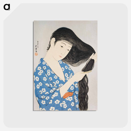 アートポストカード-Woman Combing Her Hair
 - 橋口 五葉 Postcard.
