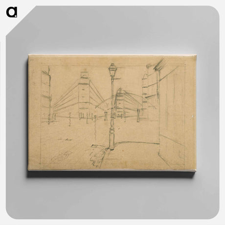 アートパネル-Study for Paris Street; Rainy Day - ギュスターヴ カイユボット Canvas.