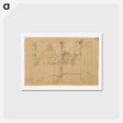 アートポストカード-Study for Paris Street; Rainy Day - ギュスターヴ カイユボット Postcard.
