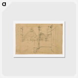 アートポストカード-Study for Paris Street; Rainy Day - ギュスターヴ カイユボット Postcard.
