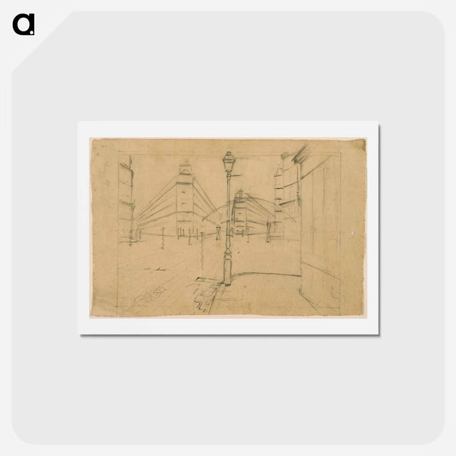 アートポストカード-Study for Paris Street; Rainy Day - ギュスターヴ カイユボット Postcard.