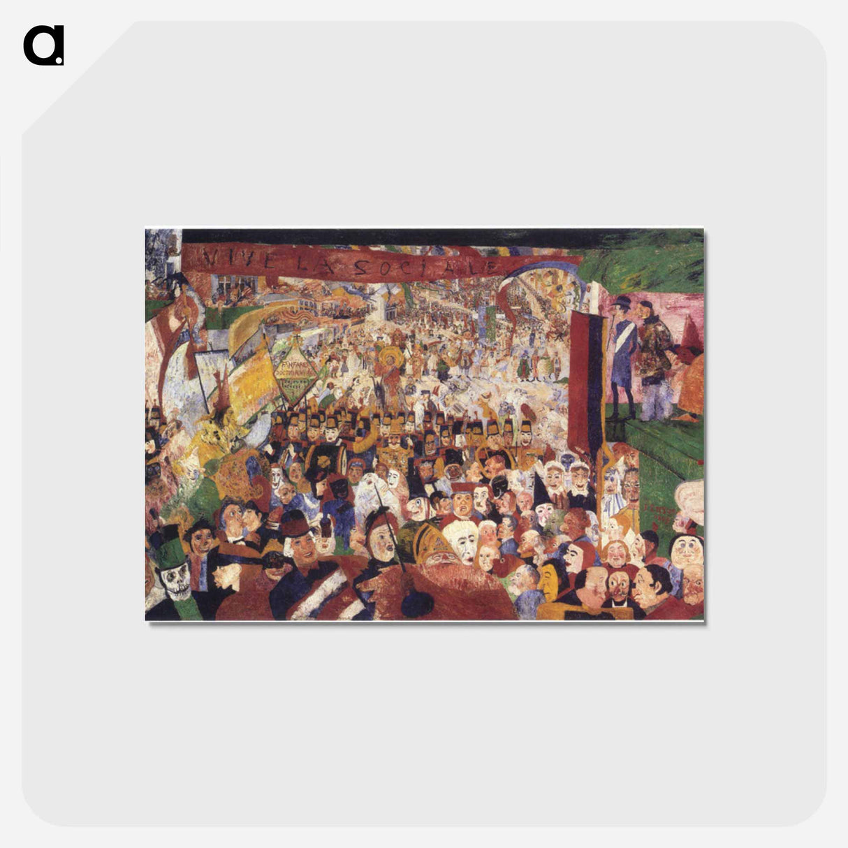 アートポストカード-Christ's Entry Into Brussels in 1889 - ジェームズ アンソール Postcard.