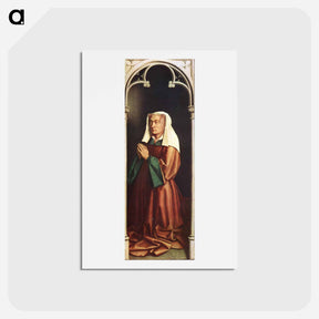 アートポストカード-Isabella Borluut, panel from the Ghent Altarpiece - ヤン ファン エイク Postcard.