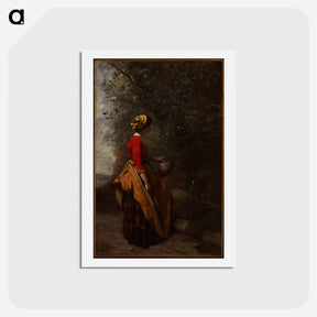 アートポストカード-Peasant Girl at the Spring
 - ジャン バティスト カミーユ コロー Postcard.