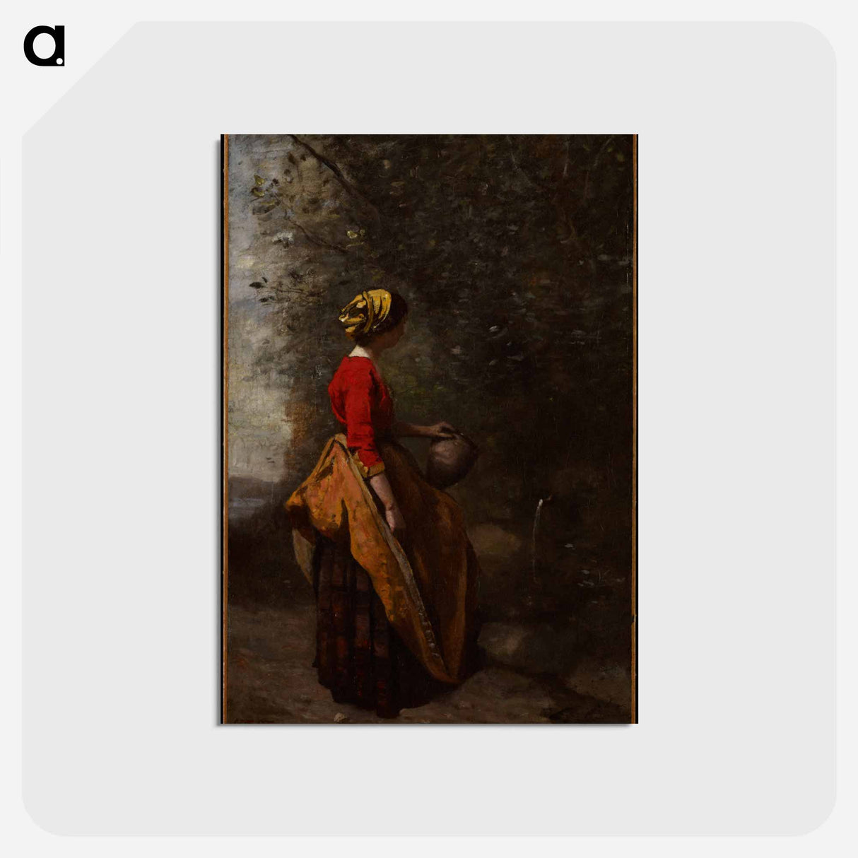 アートポストカード-Peasant Girl at the Spring
 - ジャン バティスト カミーユ コロー Postcard.