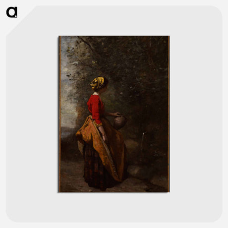 アートポストカード-Peasant Girl at the Spring
 - ジャン バティスト カミーユ コロー Postcard.