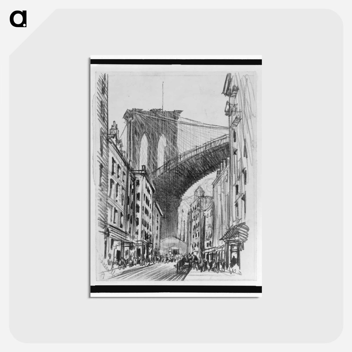アートポストカード-Brooklyn Bridge Tenements
 - ジョセフ ペネル Postcard.
