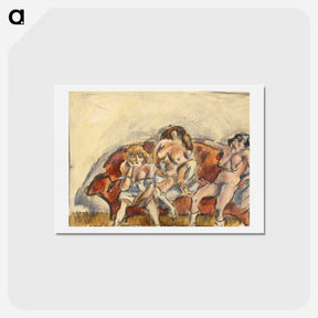アートポストカード-Three Women on a Red Sofa
 - ジュール パスキン Postcard.