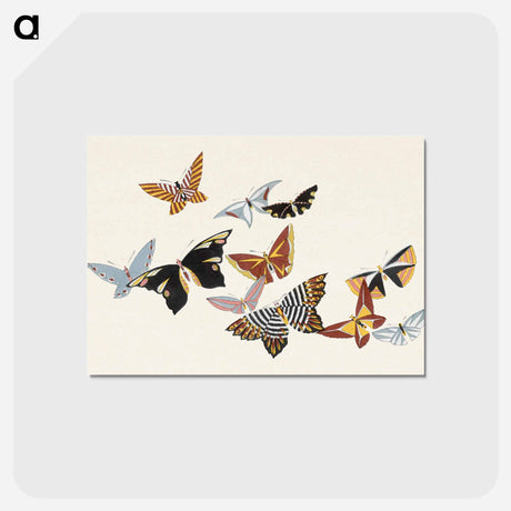 アートポストカード-Japanese butterfly - 神坂 雪佳 Postcard.