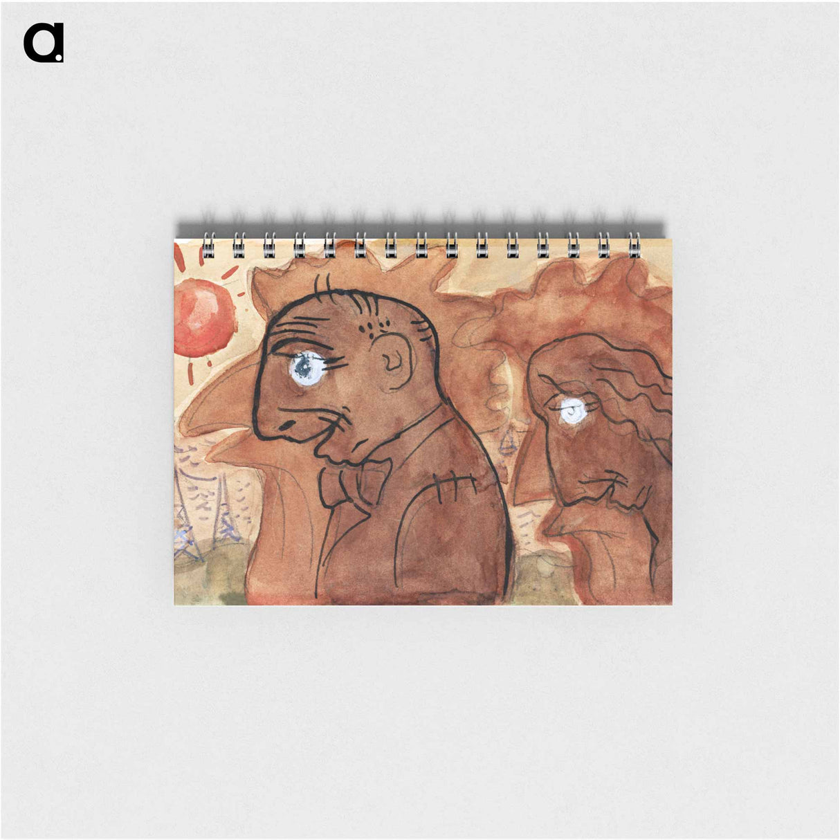 Caricature of Leo Gestel and his wife - レオ ヘステル Memo.