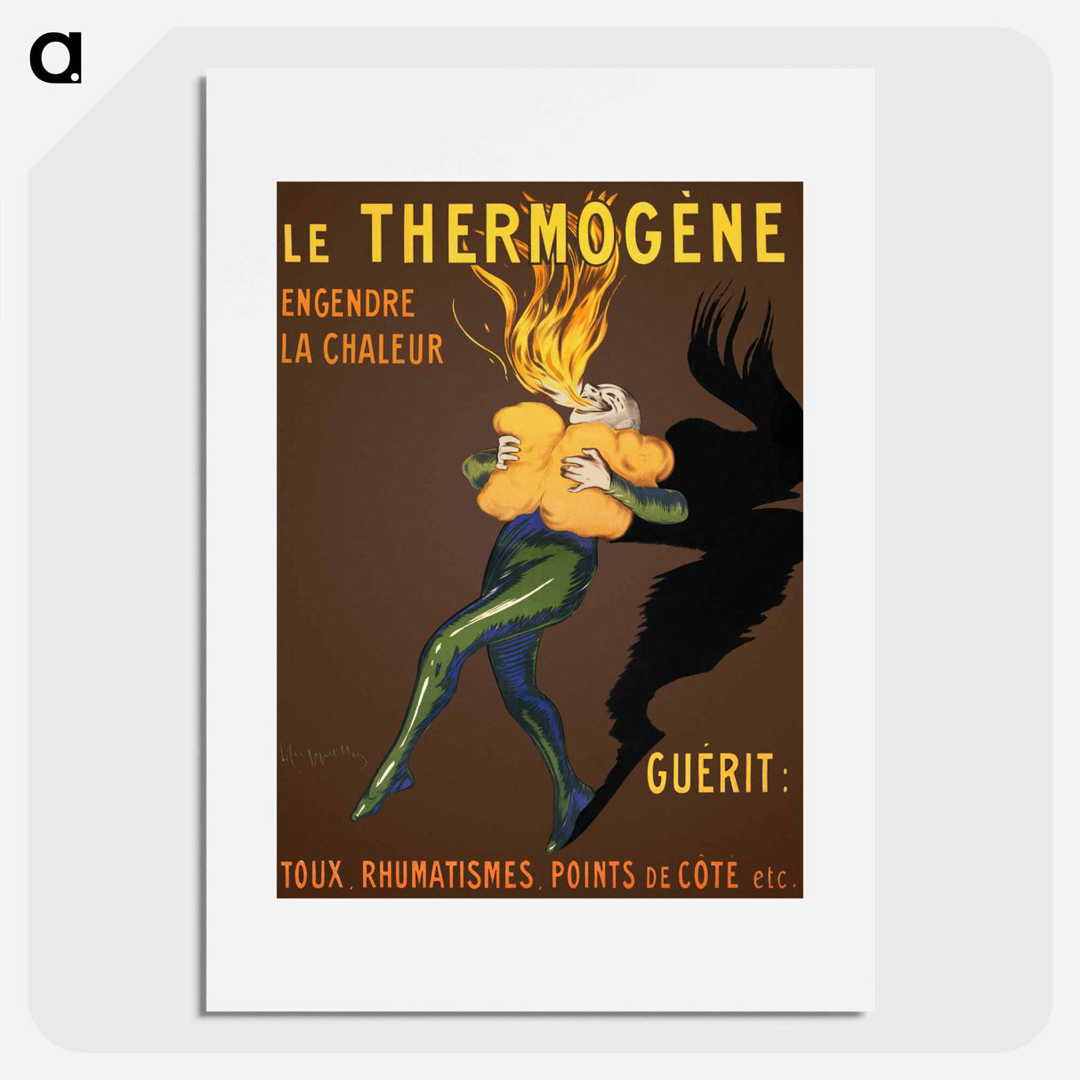 Le Thermogène: Engendre la chaleur et guèrit: toux rhumatismes, points de côte, etc. - レオネット カピエッロ Poster.