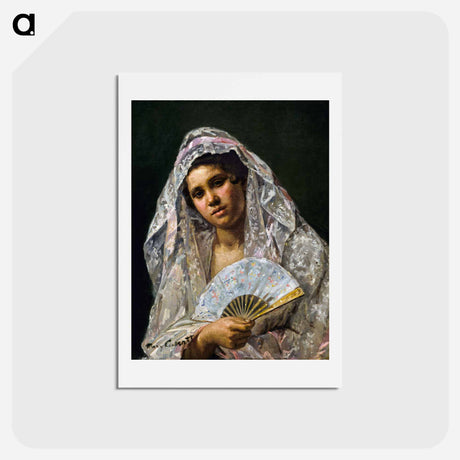 アートポストカード-Spanish Dancer Wearing a Lace Mantilla - メアリー カサット Postcard.