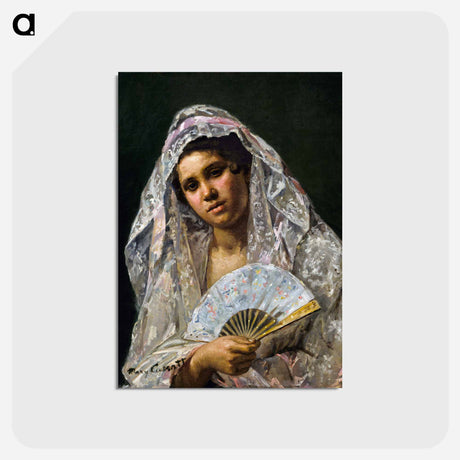 アートポストカード-Spanish Dancer Wearing a Lace Mantilla - メアリー カサット Postcard.