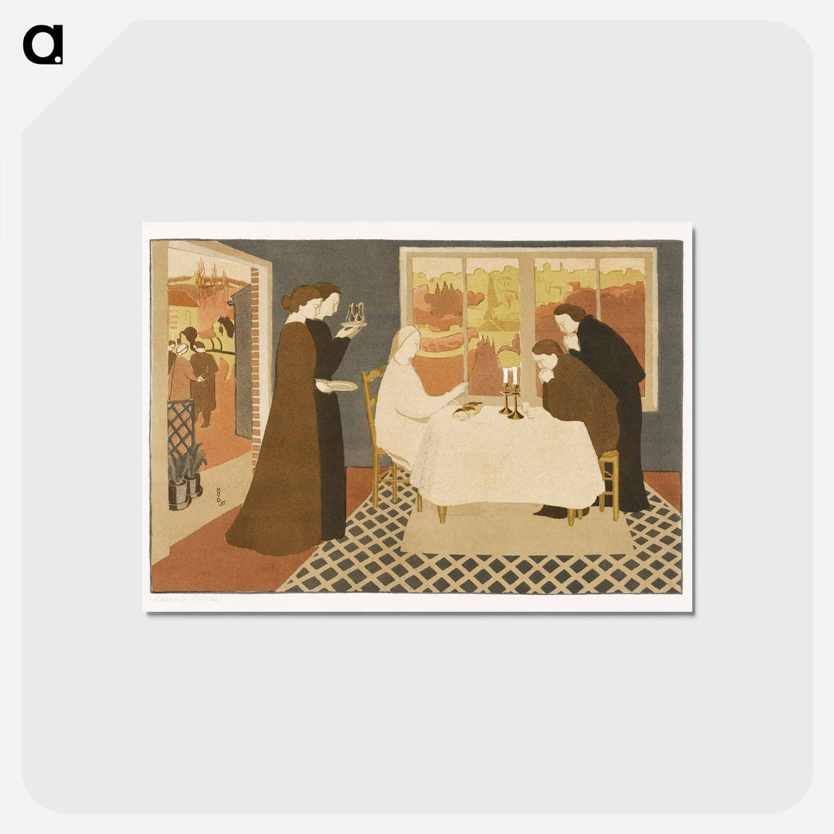 アートポストカード-The pilgrims of Emmaus - モーリス ドニ Postcard.