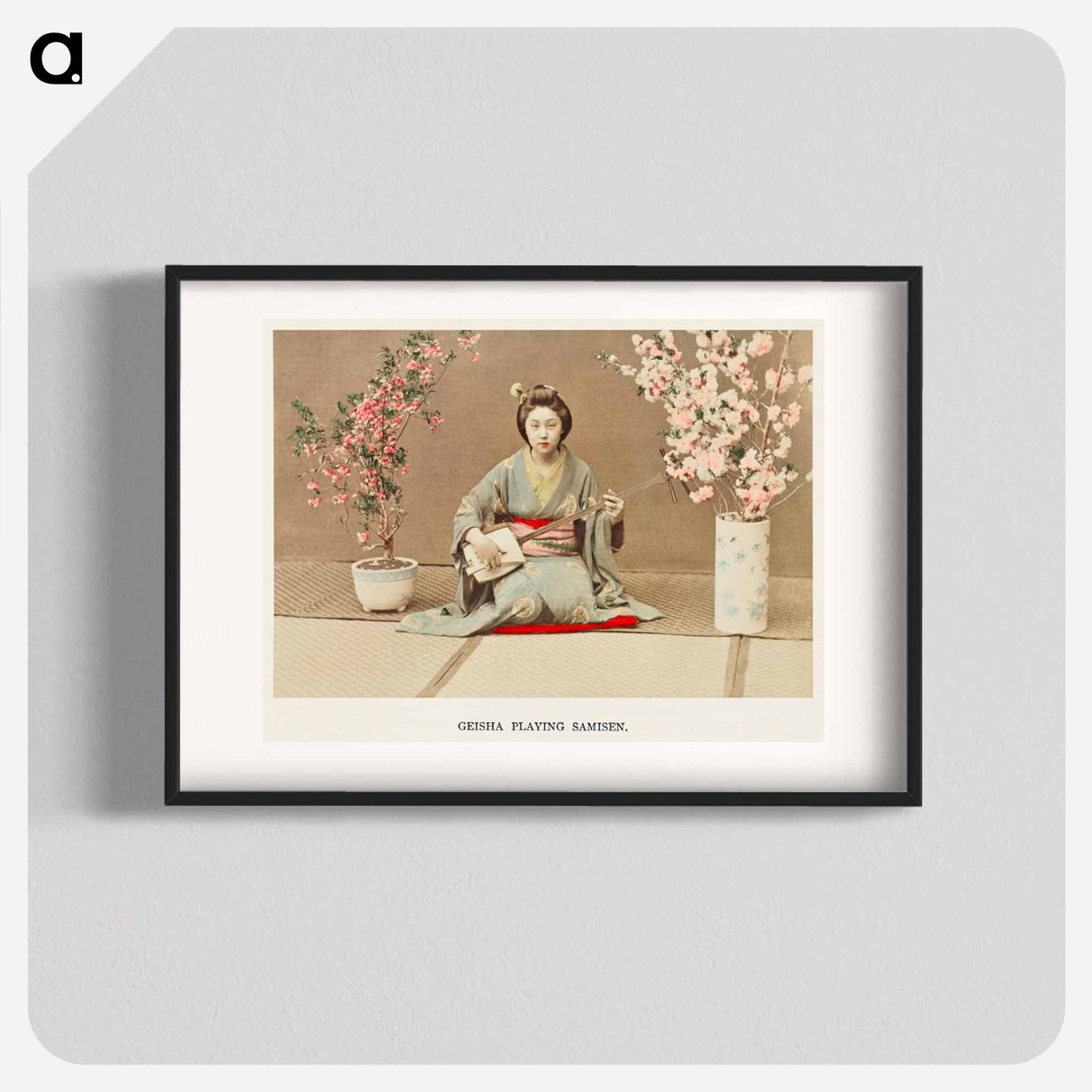 Geisha Playing Samisen - 小川 一正 Poster.