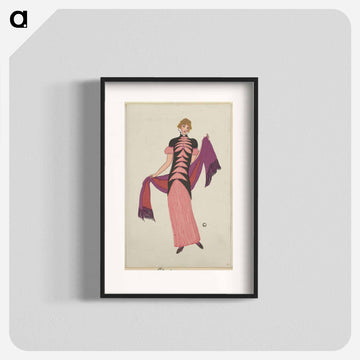 Woman in a long tubular pink dress - オットー フリードリヒ カール レンデッケ Poster.