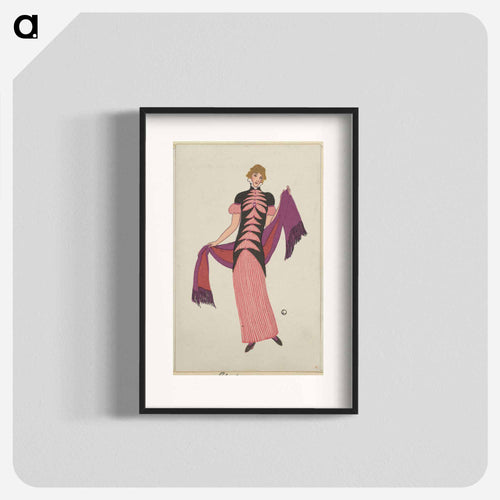 Woman in a long tubular pink dress - オットー フリードリヒ カール レンデッケ Poster.