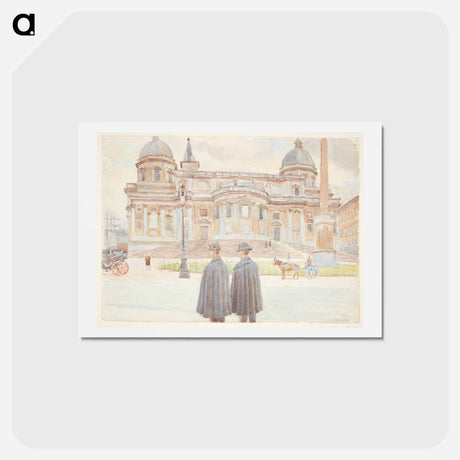 アートポストカード-Two Carabinieri outside Santa Maria Maggiore
 - ピーター ハンセン Postcard.