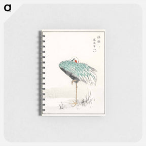 アートメモ帳-White-naped Crane and New Years Fern
 - 鳥類図鑑 Memo.