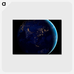 アートポストカード-Asia and Australia at Night
 - 地球 Postcard.