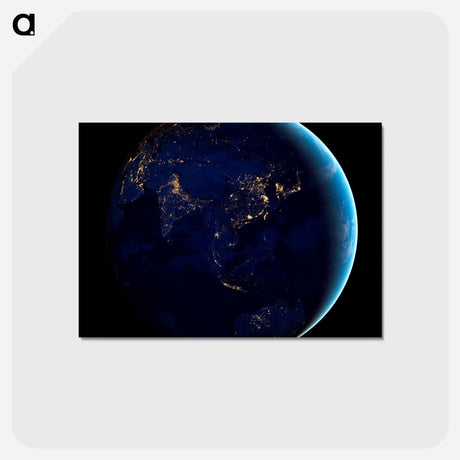 アートポストカード-Asia and Australia at Night
 - 地球 Postcard.