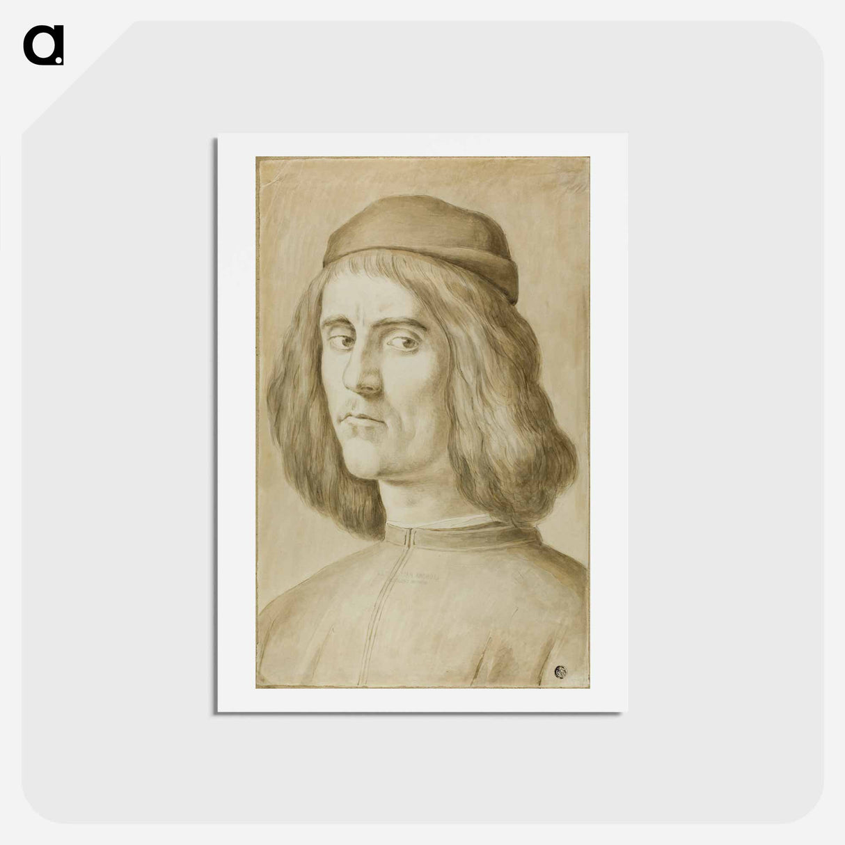 アートポストカード-Portrait Bust of a Young Man - サンドロ ボッティチェッリ Postcard.