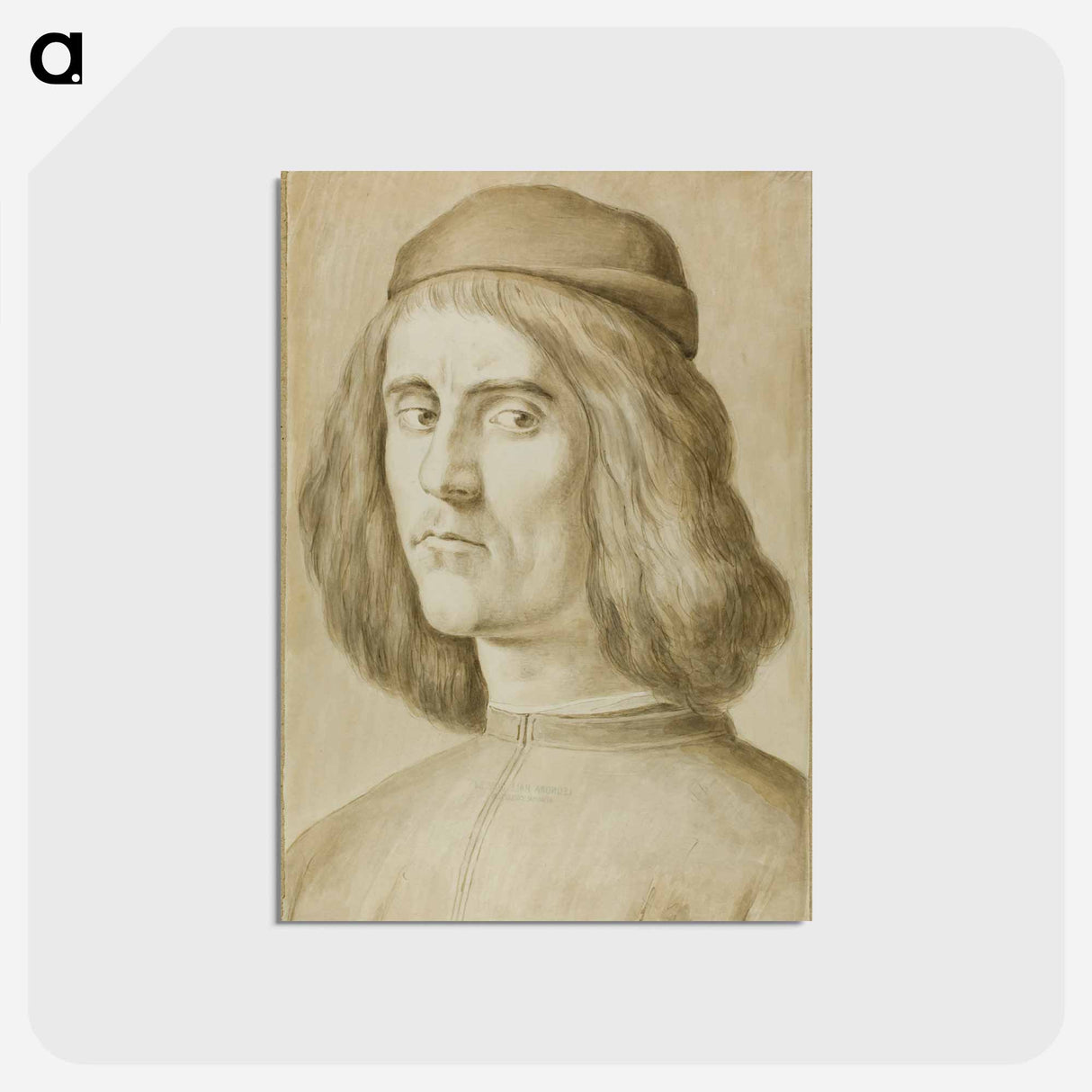 アートポストカード-Portrait Bust of a Young Man - サンドロ ボッティチェッリ Postcard.