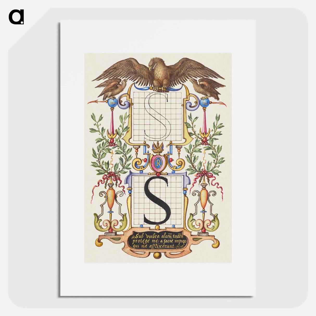 アートポスター-Guide for Constructing the Letter S
 - 書道のお手本 Poster.
