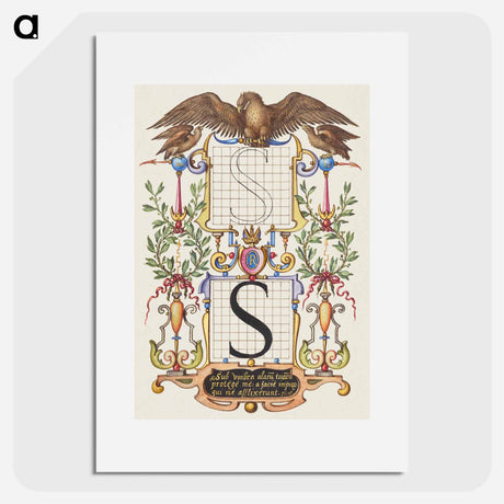 アートポスター-Guide for Constructing the Letter S
 - 書道のお手本 Poster.
