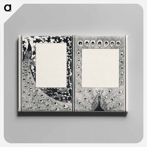 アートパネル-Ontwerp voor aankondiging en bestelkaart met pauwen - テオ ヴァン ホイテマ Canvas.