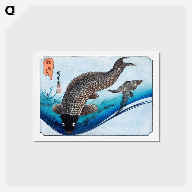 アートポストカード-Carp and Crucians
 - 歌川 広重 Postcard.