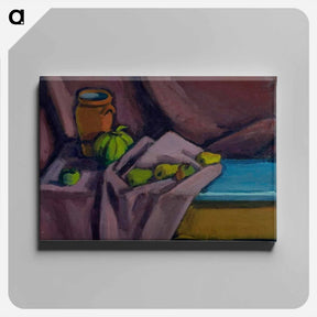 アートパネル-Still Life With a Jar and Fruits - ヴィルヘルム ルンドストローム Canvas.