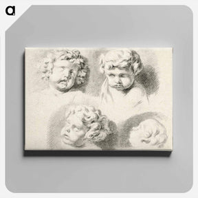 アートパネル-Vier kinderkopjes - ウィレム ヴァン リーン Canvas.